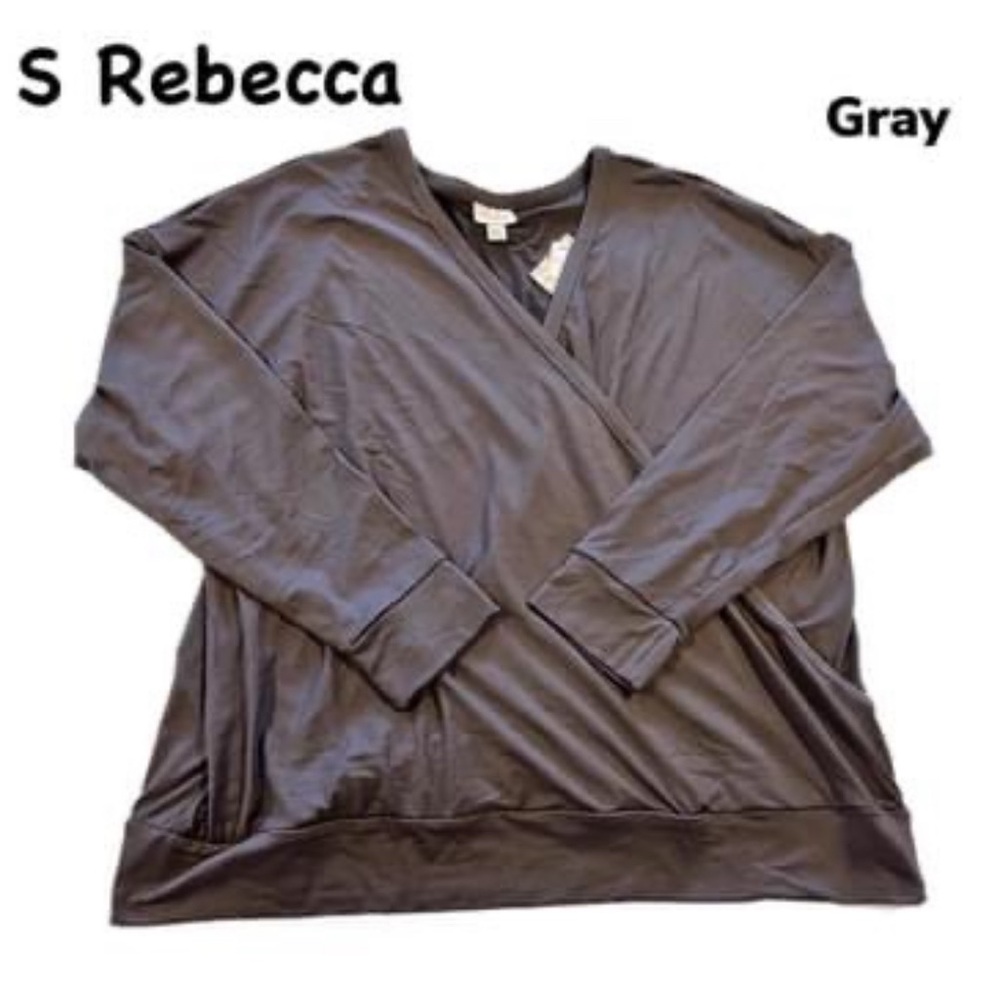 S Rebecca Gray Wrap Top